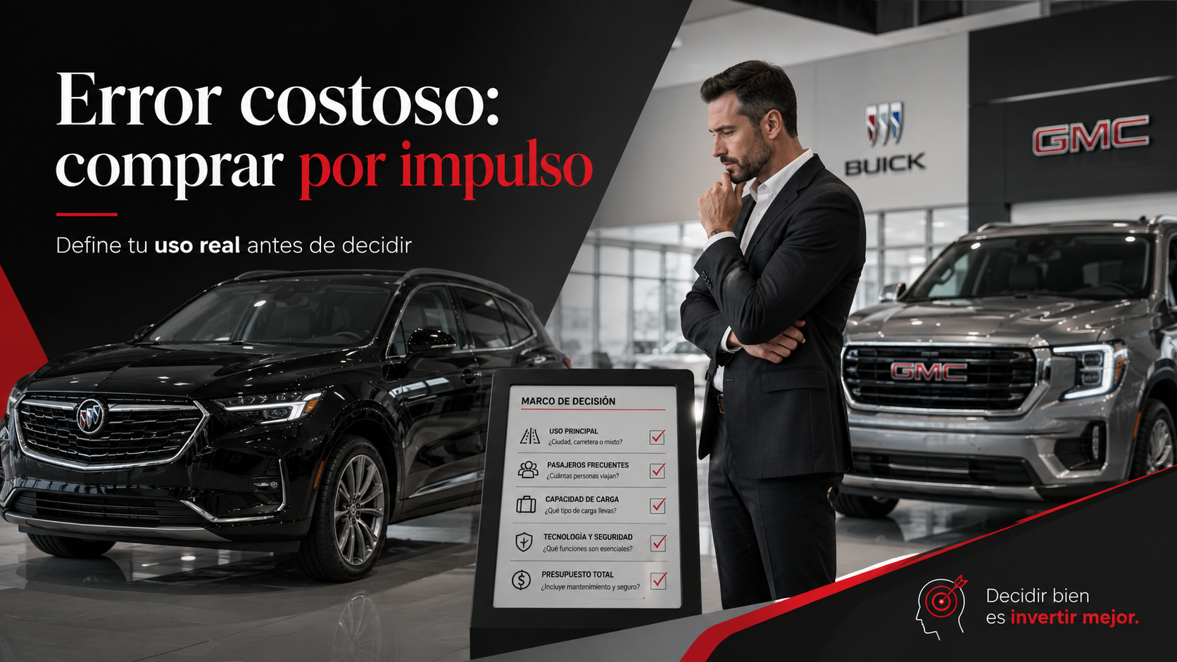 Error costoso comprar por impulso antes de elegir Buick o GMC