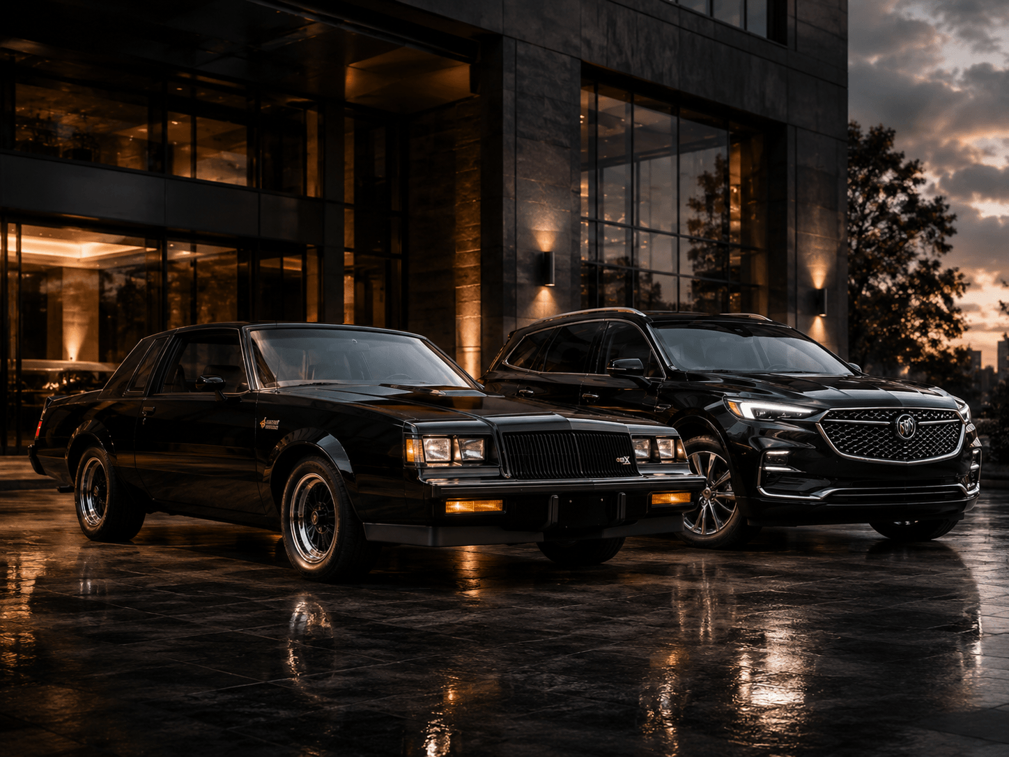 Modelos icónicos de Buick como Riviera y GNX representando elegancia y desempeño