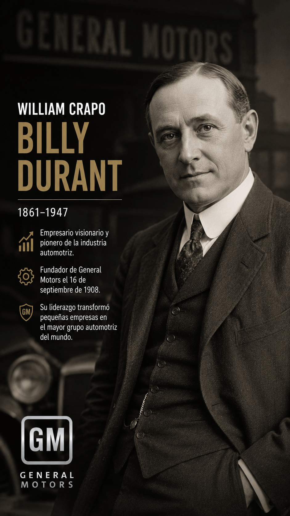 William C. Durant, empresario que impulsó Buick y fundó General Motors